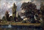 欧洲12-19世纪油画四_CONSTABLE, John - Salisbury Cathedral and Leadenhall from the River Avon